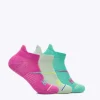 No-Show Run Sock 3-Pack-fuschia / aloe vera / shoreline