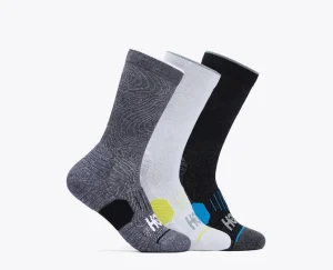 Crew Run Sock 3-Pack-diva blue / ice water / evening primrose - White / Black / Grey, L