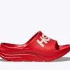 Ora Athletic Slide-vermillion / white